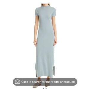 CLUB MONACO Tea Dyed Mockneck Rib Dress In Cloud